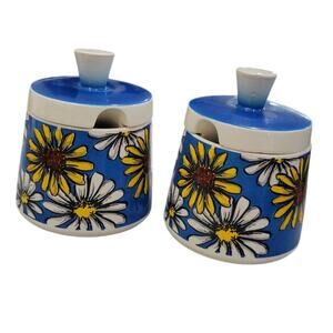 Vintage W Goebel Floral Canister Set Sugar Creamer 1963 Germany‎ RARE